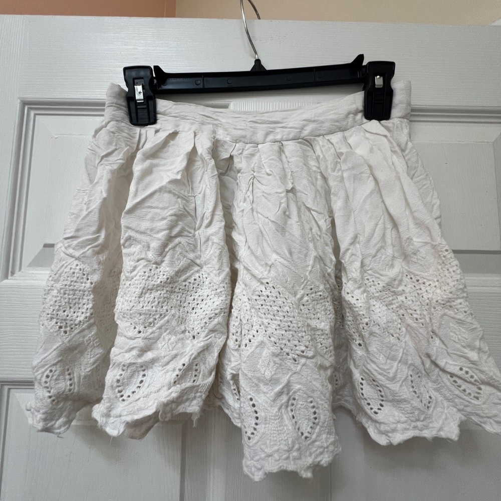 Free People White Boho Mini Skorts